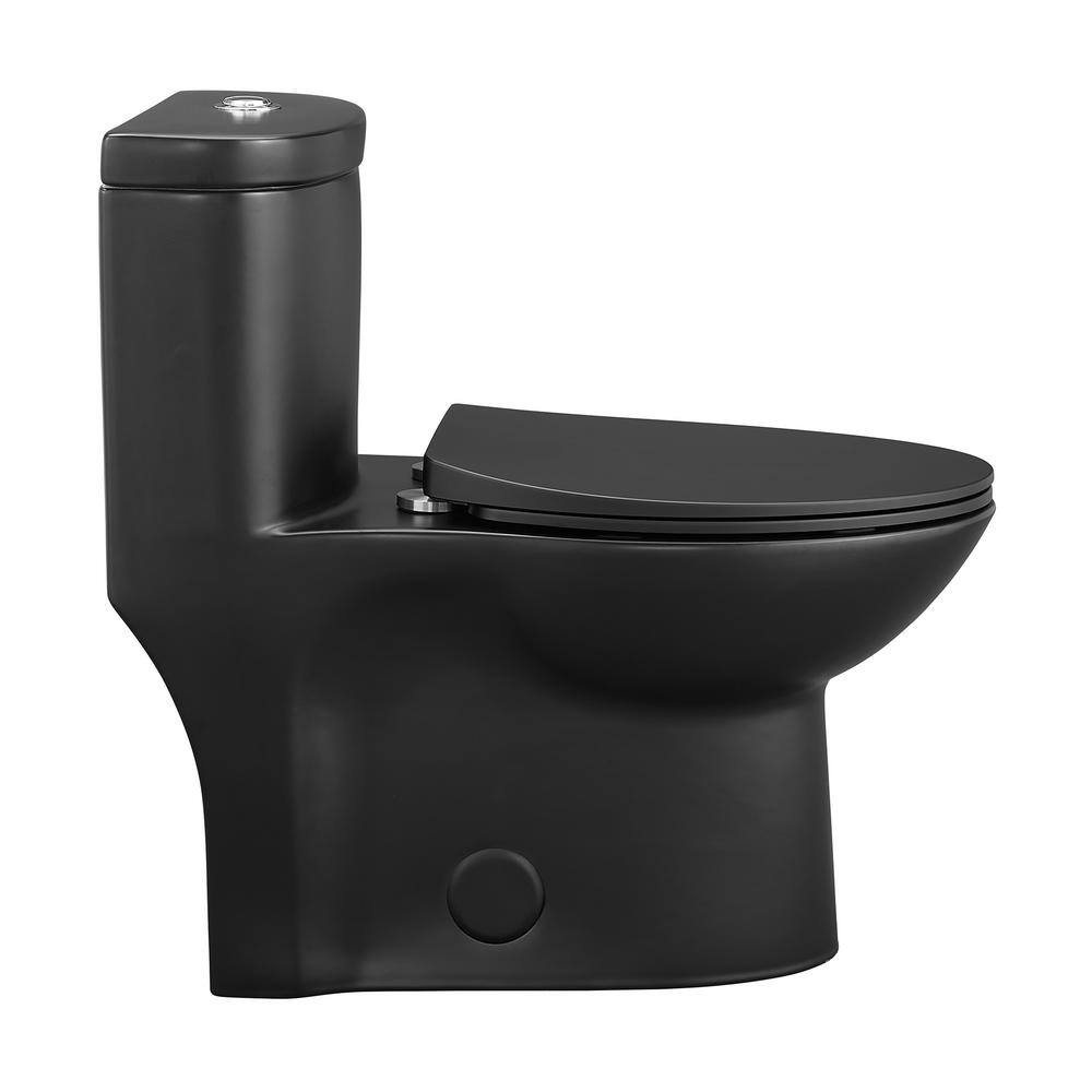 Swiss Madison Sublime 1-piece 1.11.6 GPF Dual Flush Elongated Toilet in Matte Black Seat Included SM-1T205MB