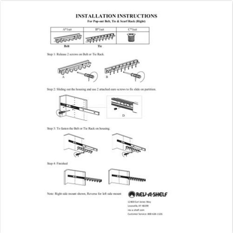 Rev-A-Shelf Sidelines 14 Inch Pop Out Deluxe Tie Rack， Bronze， TRCPOSL-14-BZ-1