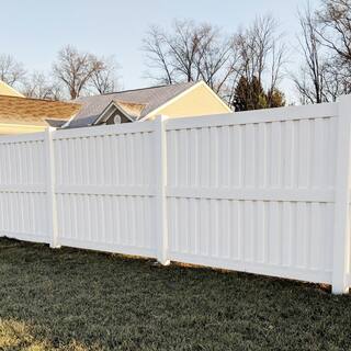 Weatherables 5 in. x 5 in. x 9 ft. Vinyl Fence End Post LWPT-END-5X108