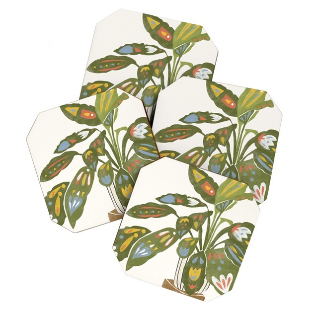 Alja Horvat Scandinavian Plant Set Of 4 Coasters Deny Designs