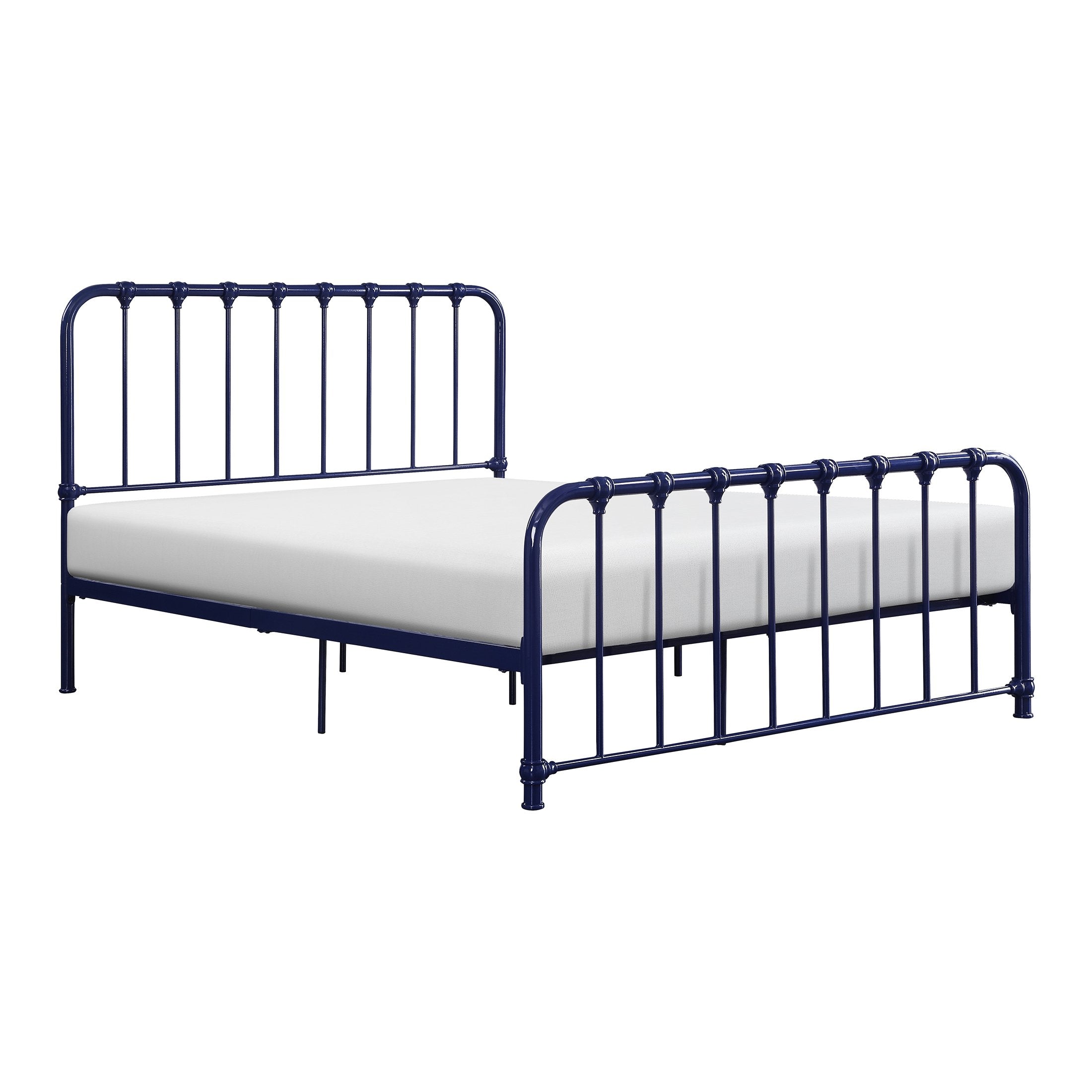 OakvillePark Umatilla Metal Platform Bed, Full, Navy Blue