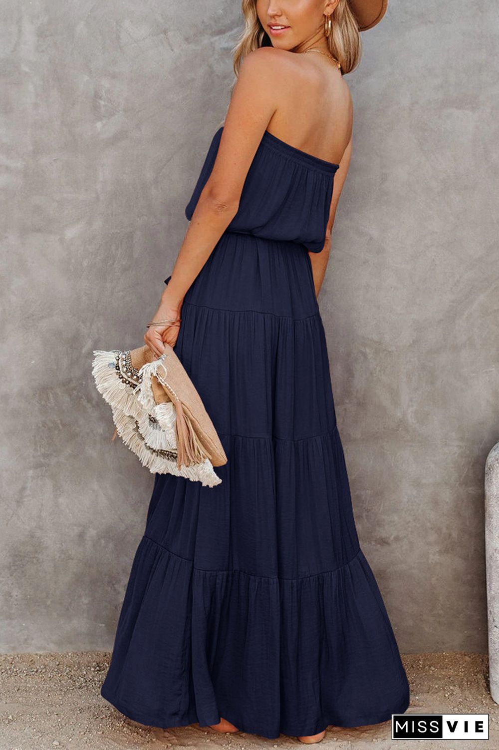 KarliDress Free Falling Strapless Tiered Maxi Dress P12552