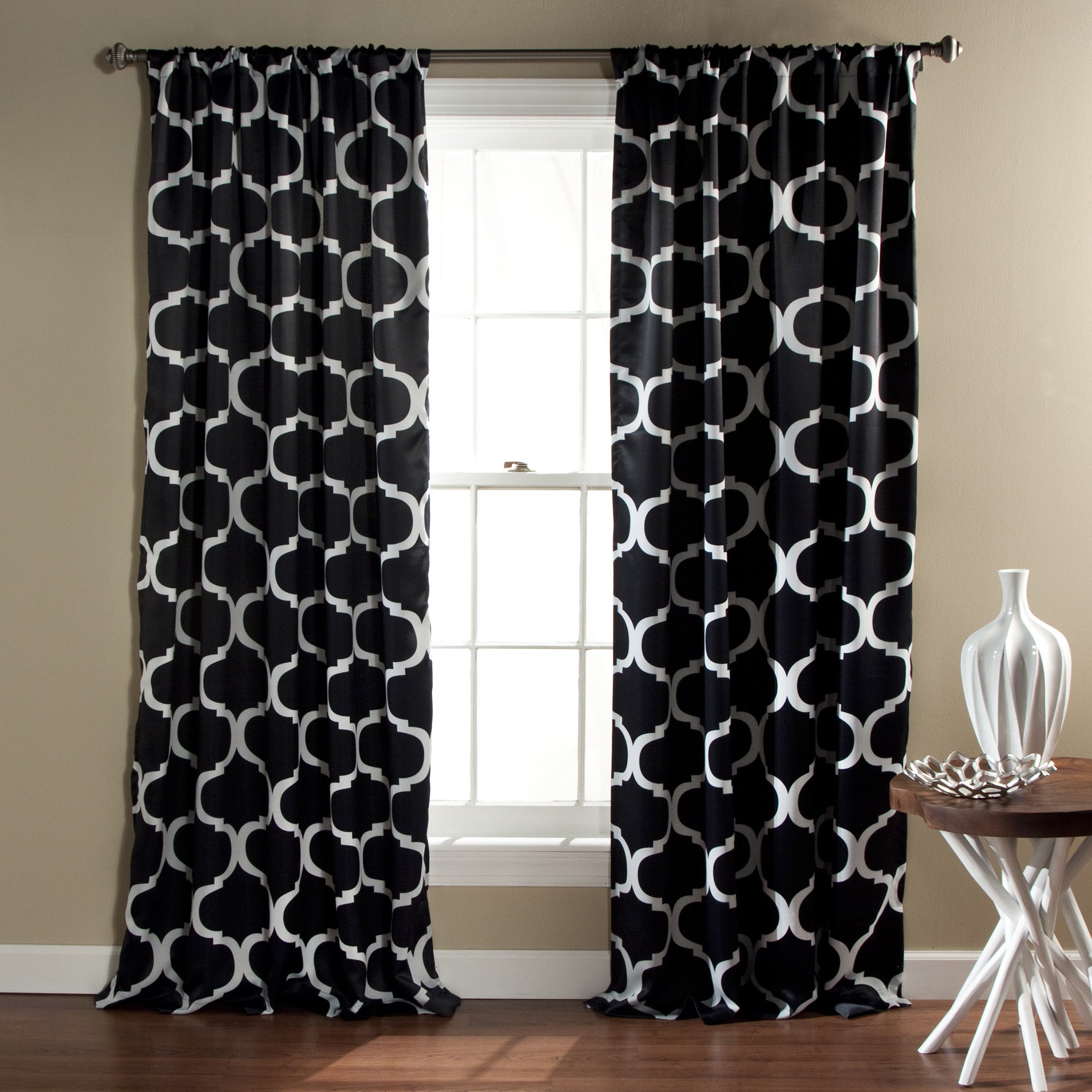 Geo Light Filtering Window Curtain Set