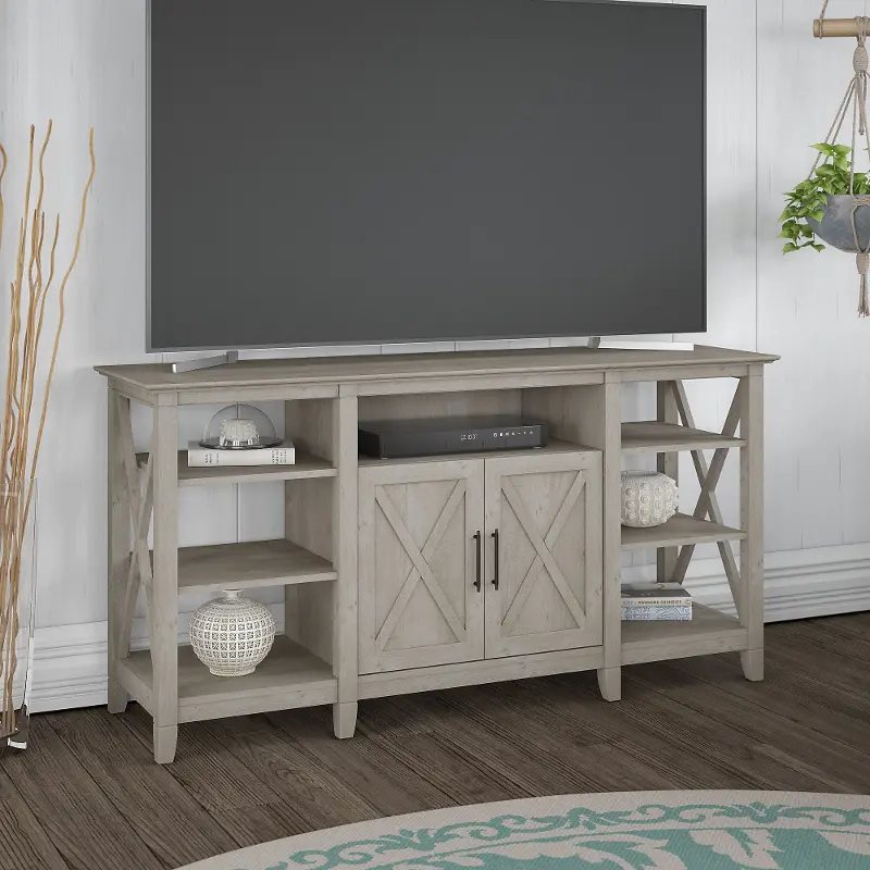 Key West Washed Gray 60 TV Stand - Bush Furniture