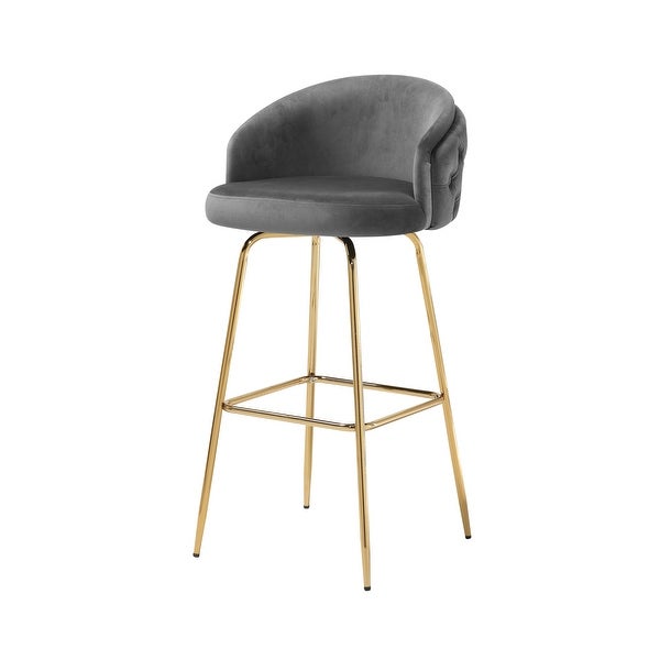 Art Leon Swivel Velvet Uhpolstered Bar Stool