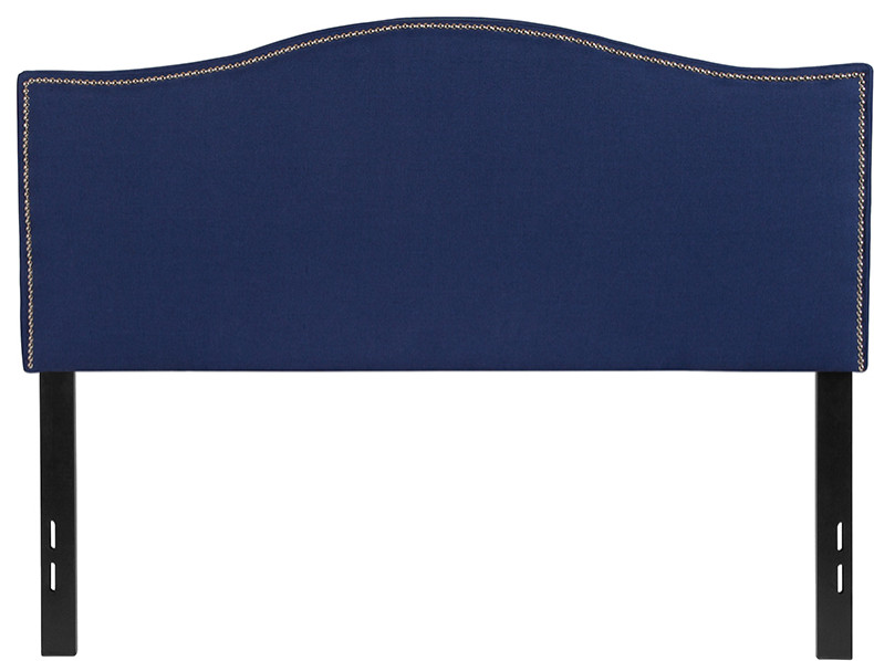 Lexington Upholstered Headboard With Accent Nail Trim  Navy Fabric   Transitional   Headboards   by Furniture East Inc.  Houzz