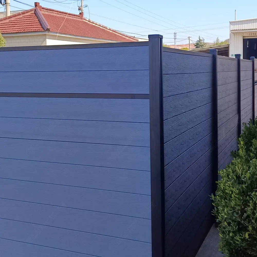 cheap fence panels UV resistance wood plastic composite fence 2023 Outdoor Aluminum post wpc garden buildings