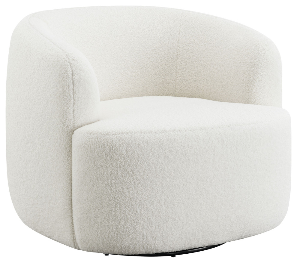 Hudson Upholstered Swivel Chair Natural   Modern   Armchairs And Accent Chairs   by Modon  Houzz