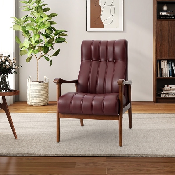 Olinto Wood Upholstery Armchair with Solid Wood Legs by HULALA HOME