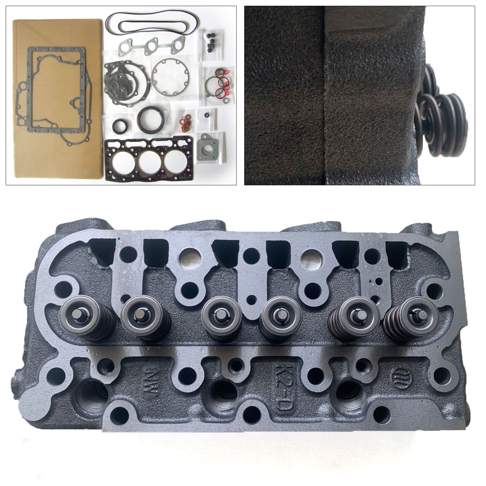 Complete Cylinder Head for Kubota D1105 With Head Gasket RTV1100CW9 RTV1100 D1105 Complete Cylinder HeadandGasket for Kubota RTV1100 RTV1100CW9 RTV1140CPX Complete Cylinder Head Valves Full Gasket Kit