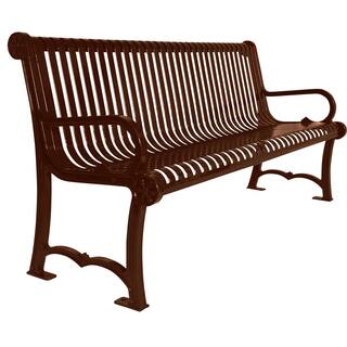 ULTRASITE 4 ft. Charleston Bench with Back Slat 964-S4-BROWN