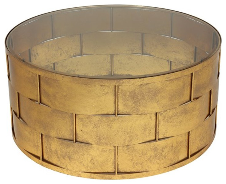 American Home Classic Margot Traditional Metal Coffee Table in Gold Leaf   Contemporary   Coffee Tables   by Homesquare  Houzz