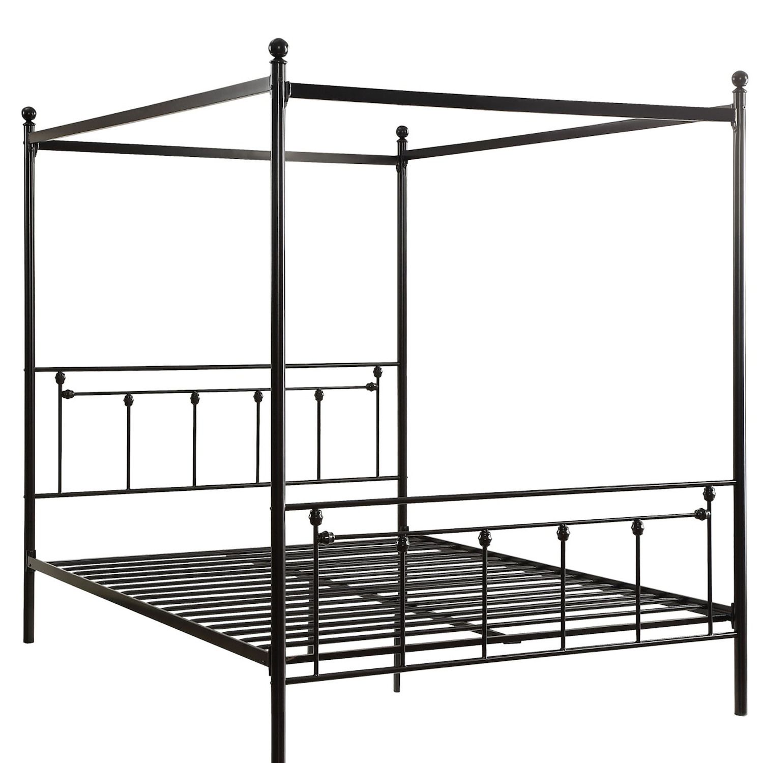 Lexicon Canopy Metal Platform Bed， Queen - Black - 61 X83 X77