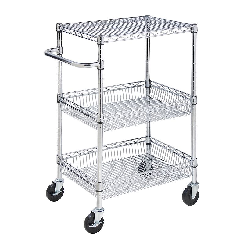 Honey-Can-Do 3-Tier Chrome Rolling Cart