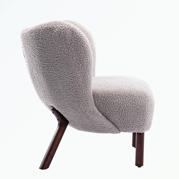 Modern Accent Chair with Solid Wood Legs