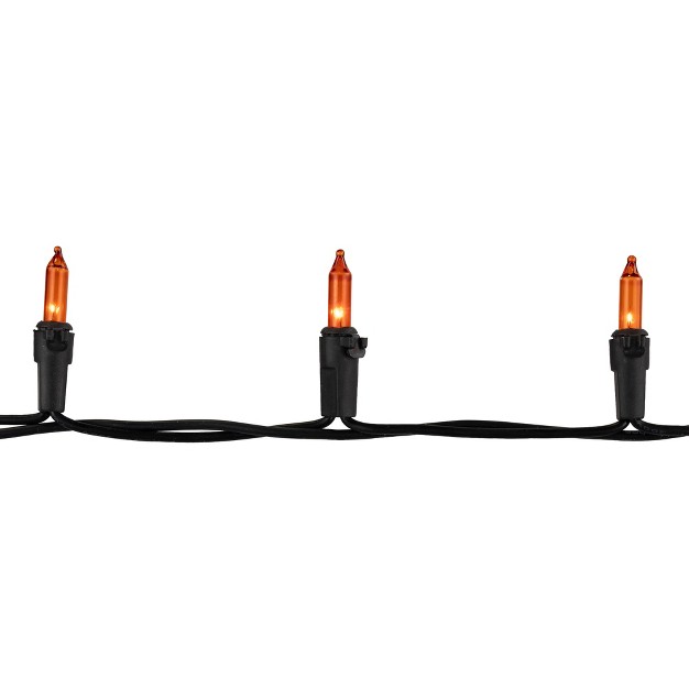 Northlight 35 count Orange Halloween Mini Light Set 7ft Black Wire