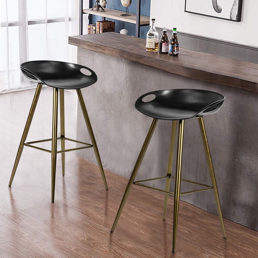 Homylin 32IN PP Seat Bar Stools with Powder Coating Steel Legs 2PCS