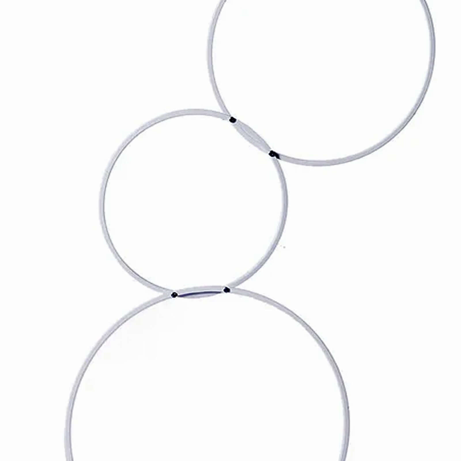 4-Tiered White Hoop Pillar Flower Stand, Metal Wedding Arch Table Centerpiece - Hoop Wreath 5ft