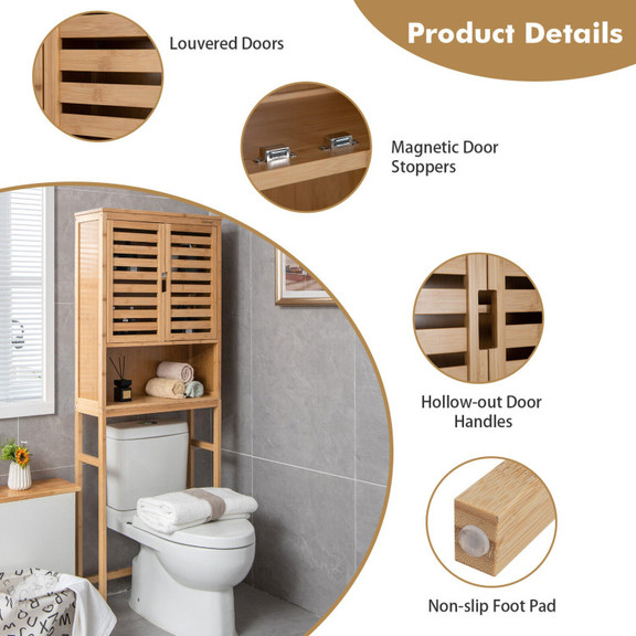 Costway 71824936 Bamboo Over The Toilet Storage Ca...