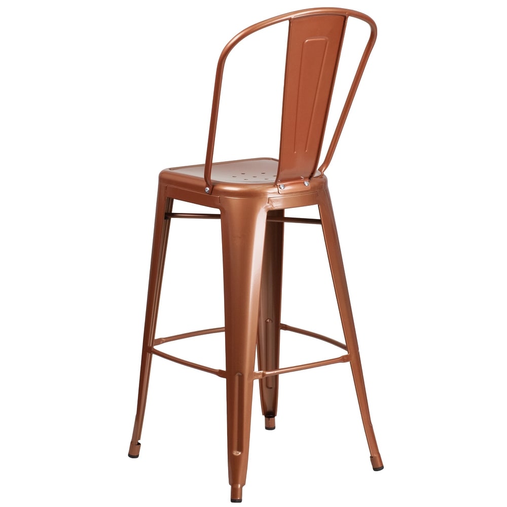 30'' High Metal Indoor Outdoor Barstool with Back   18\