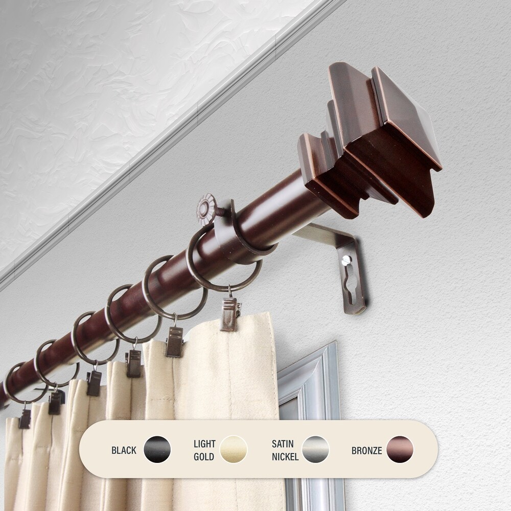 InStyleDesign Tild 1 inch Diameter Adjustable Curtain Rod