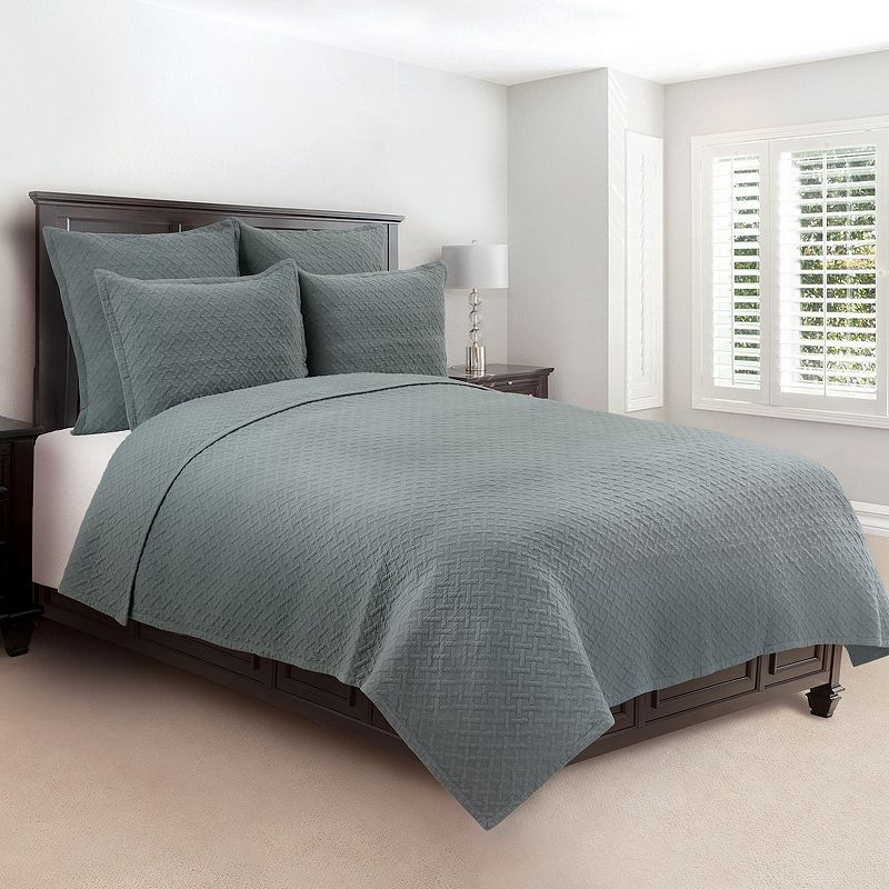 CandF Home Basketweave Quilt Set with Shams