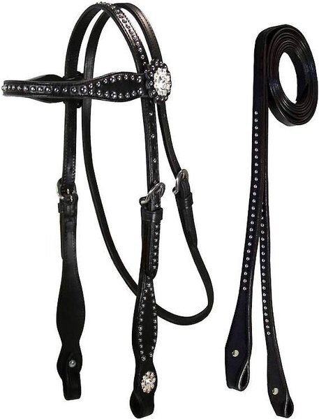 Tahoe Tack Starry Night Studded Horse Headstall and Reins， Full