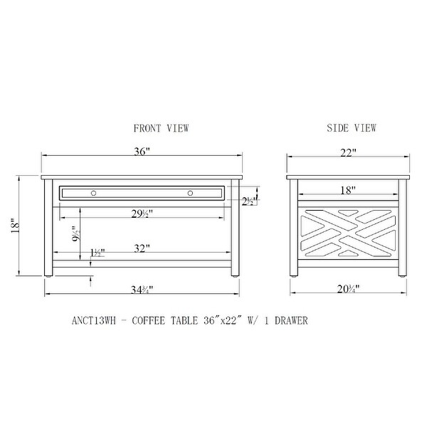 Porch and Den Altadena 36-inch Wide Wood Coffee Table with 1 Drawer