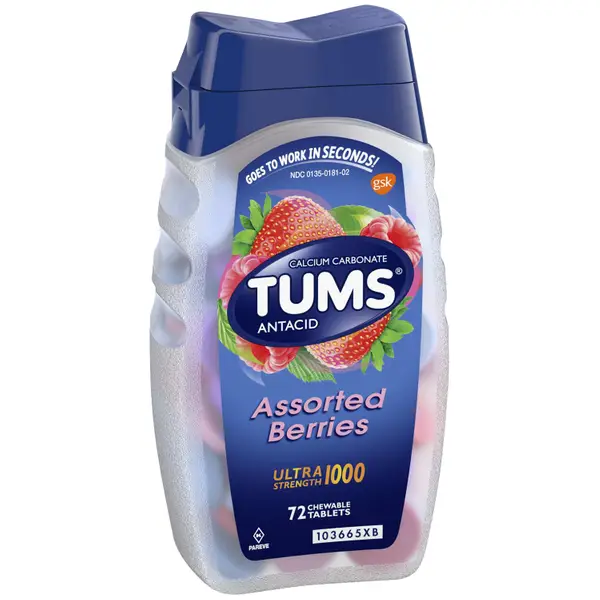 Tums 72 Ct Ultra Strength Antacid Chewable Assorted Berries