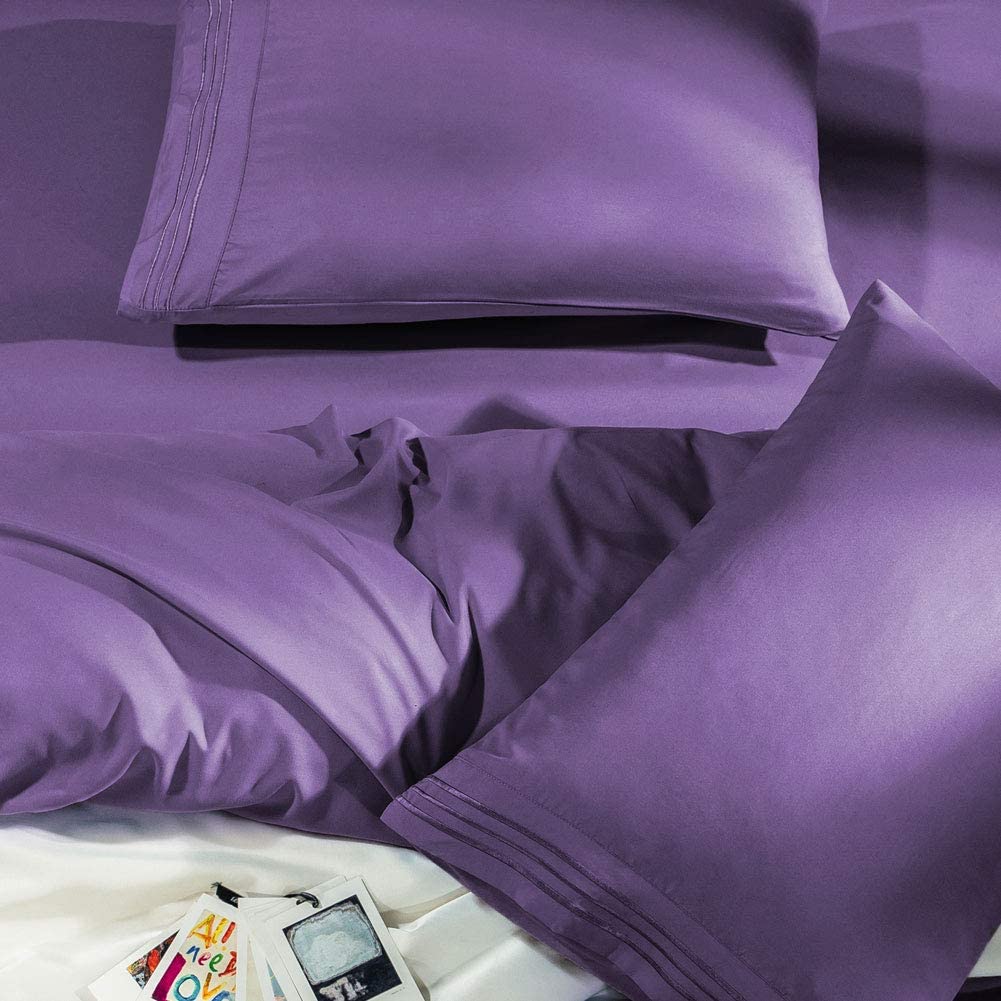 Super Soft 1800 Thread Count Luxury Egyptian Wrinkle Hypoallergenic 6 pcs Bed Sheet Set