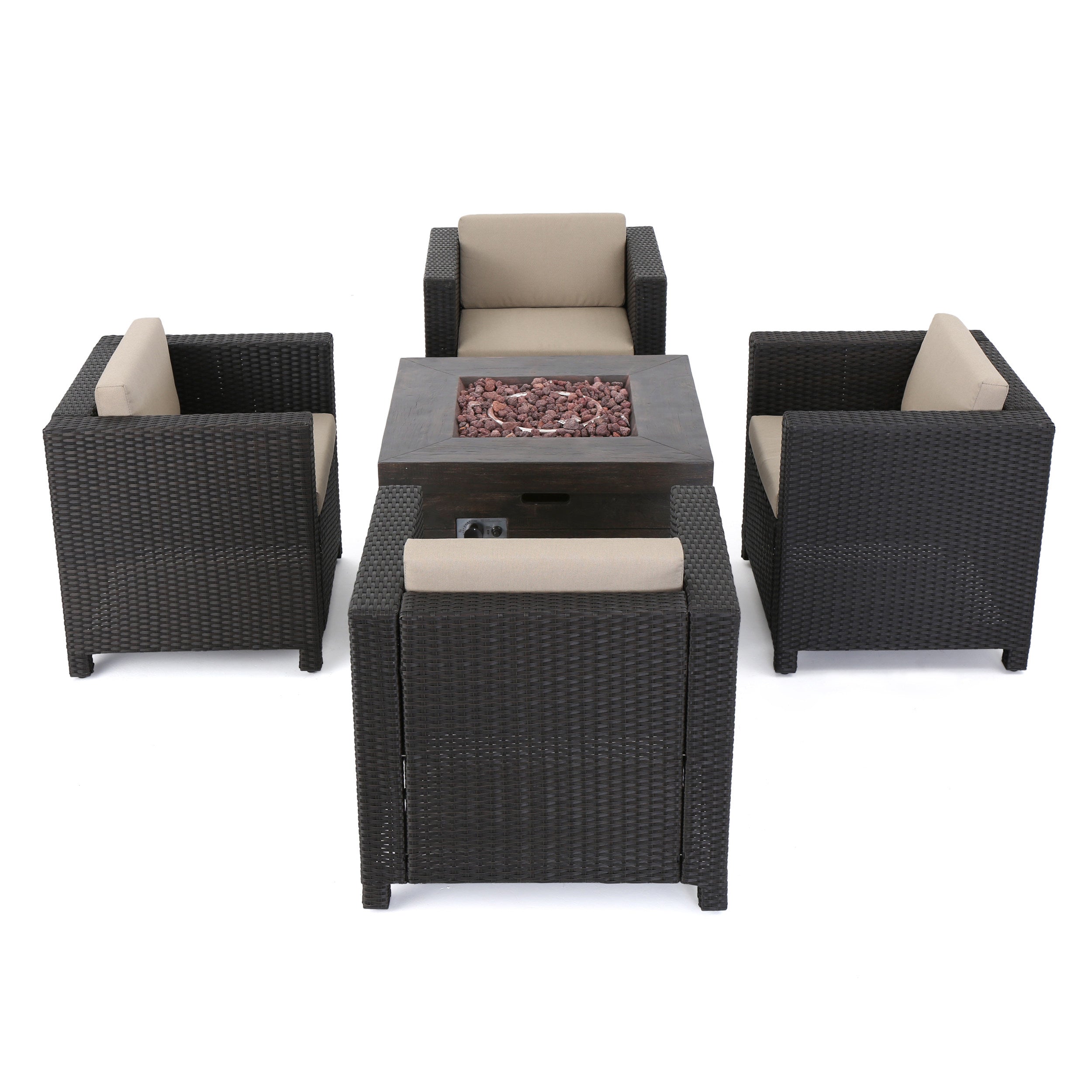 Venice 4-Seater Outdoor Fire Pit Chat Set