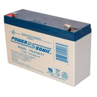 Power-Sonic 6-Volt 12 Ah Sealed Lead Acid (SLA) Rechargeable Battery PS-6100F1