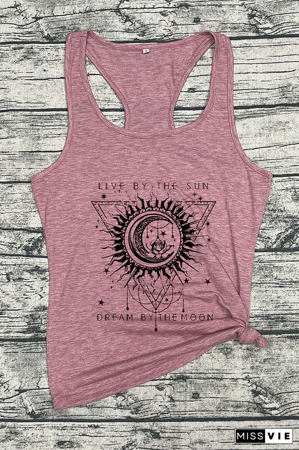 Live By The Sun Dream By The Moon Sleeveless Tank Top Wholesale