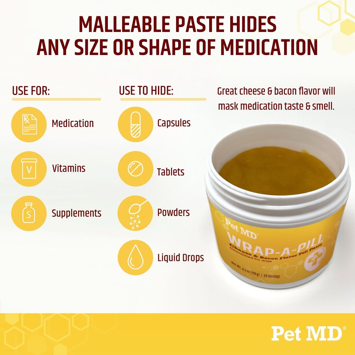 Pet MD Wrap-A-Pill Cheese and Bacon Flavor Pill Paste