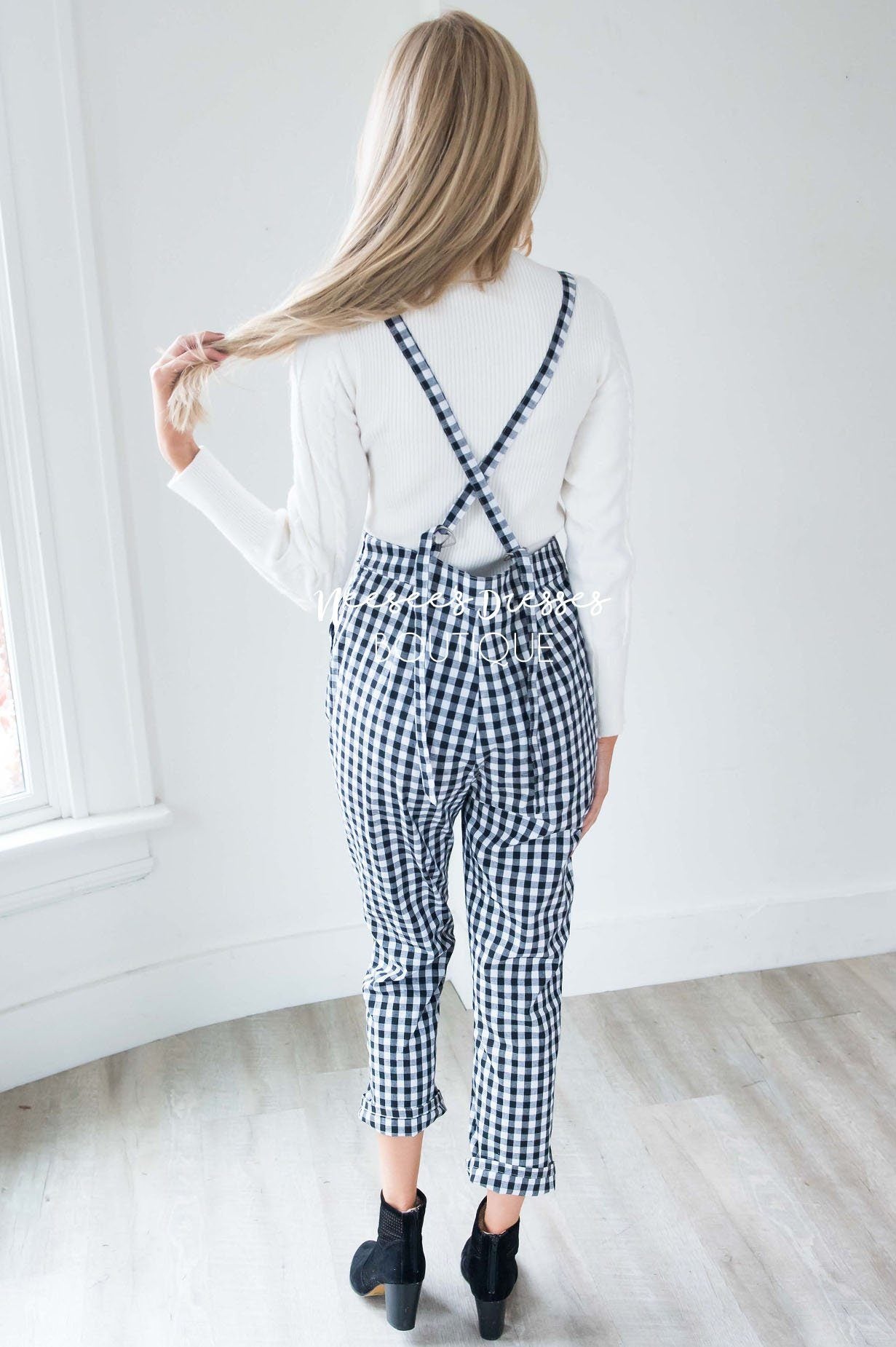 The Maya Gingham Print Overalls