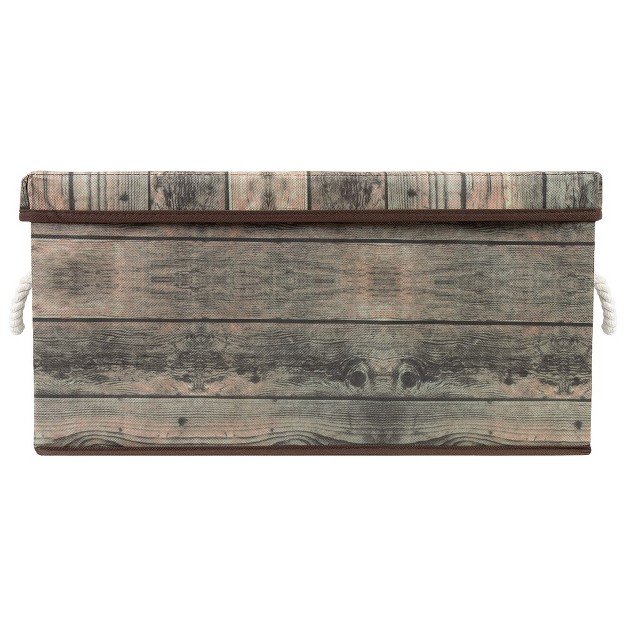 Sorbus Rustic Wood Pattern Storage Box Set brown 2 pack