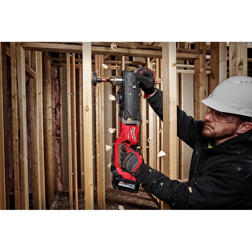 MW M18 FUEL 18-Volt Lithium-Ion Brushless Cordless GEN 2 Super Hawg 12 in. Right Angle Drill with Free 8.0 Ah Battery 2809-20-48-11-1880