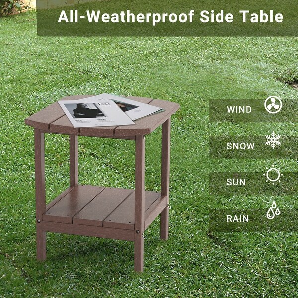 Outdoor Side Table for Adirondack Chairs，AllWeather Resistant HumidityProof Waterproof StainProof Accent Tables