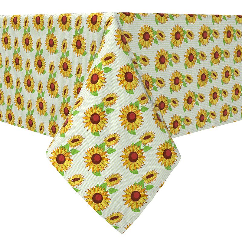 Square Tablecloth， 100% Cotton， 60x60， Garden Sunflowers