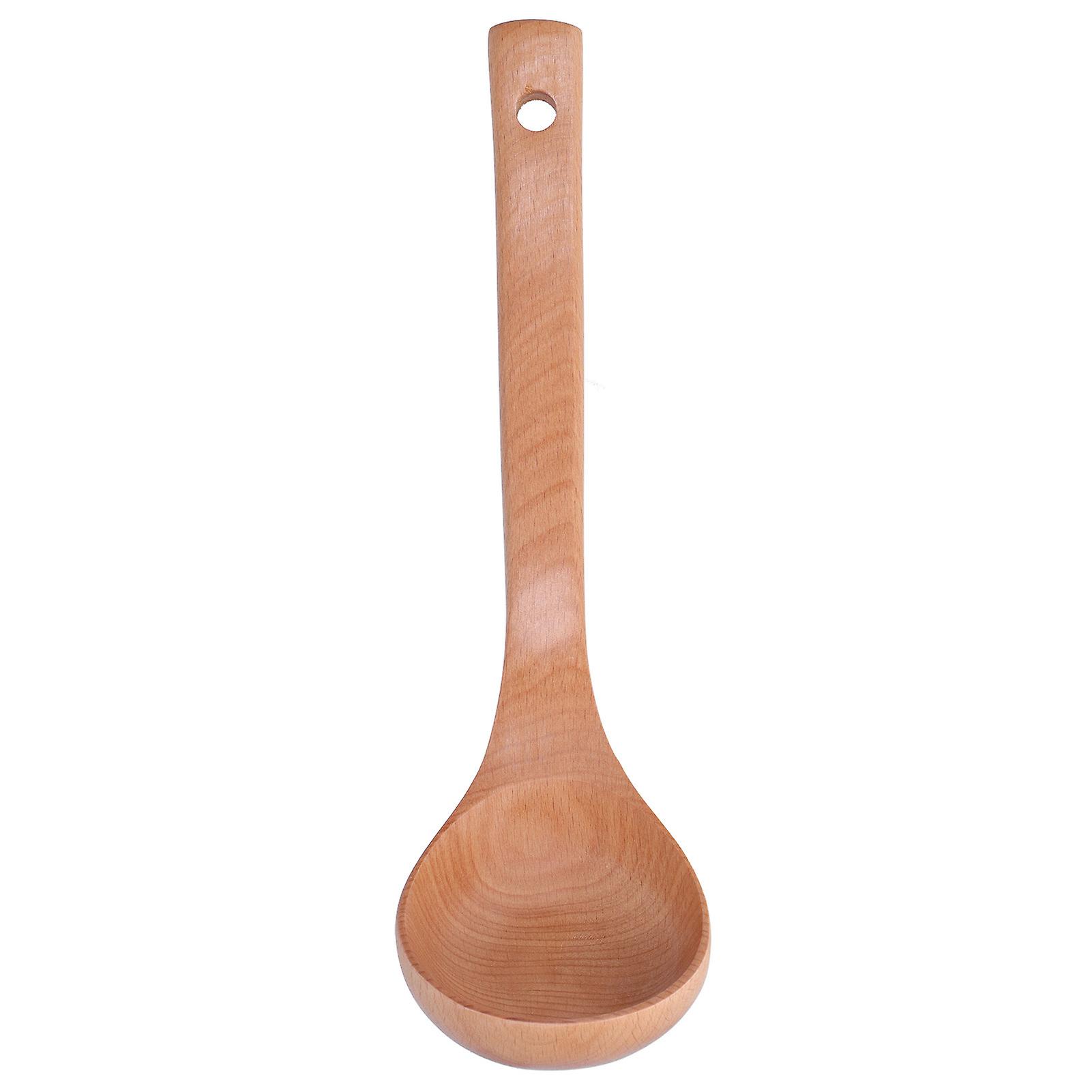 Soup Wooden Spoon With Hanging Hole Long Handle Lightweight 27.5x7.5cm/10.8x2.9in