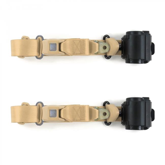 SafeTboy 669141 Chevy Truck 1988-1998 Standard 3 Point Tan Retractable Bucket Seat Belt Kit - 2 Belts