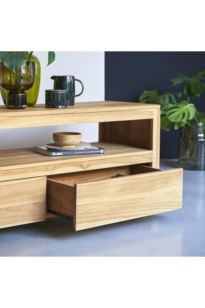 Solid Teak Minimalist TV Stand  Tikamoon Anoa   Transitional   Entertainment Centers And Tv Stands   by Oroa   Distinctive Furniture  Houzz