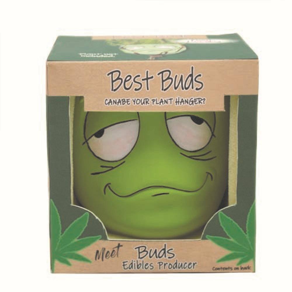 Primitive Planters Ceramic Best Buds Pot Gift Box with Hemp Jute Hanger - Bud 9581