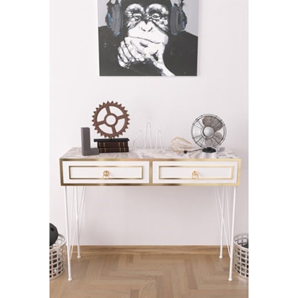 Modern 2-Drawers Sideboard Metal Legs Sideboard