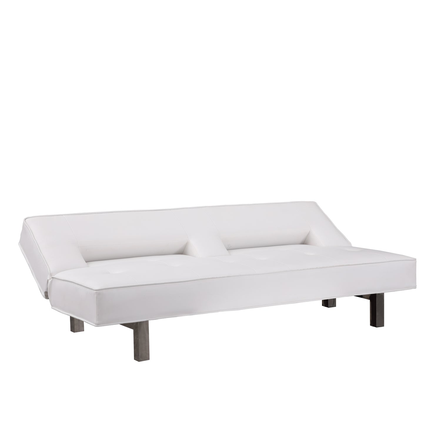 White Futon by Naomi Home-Material:Faux Leather,Size:Modern