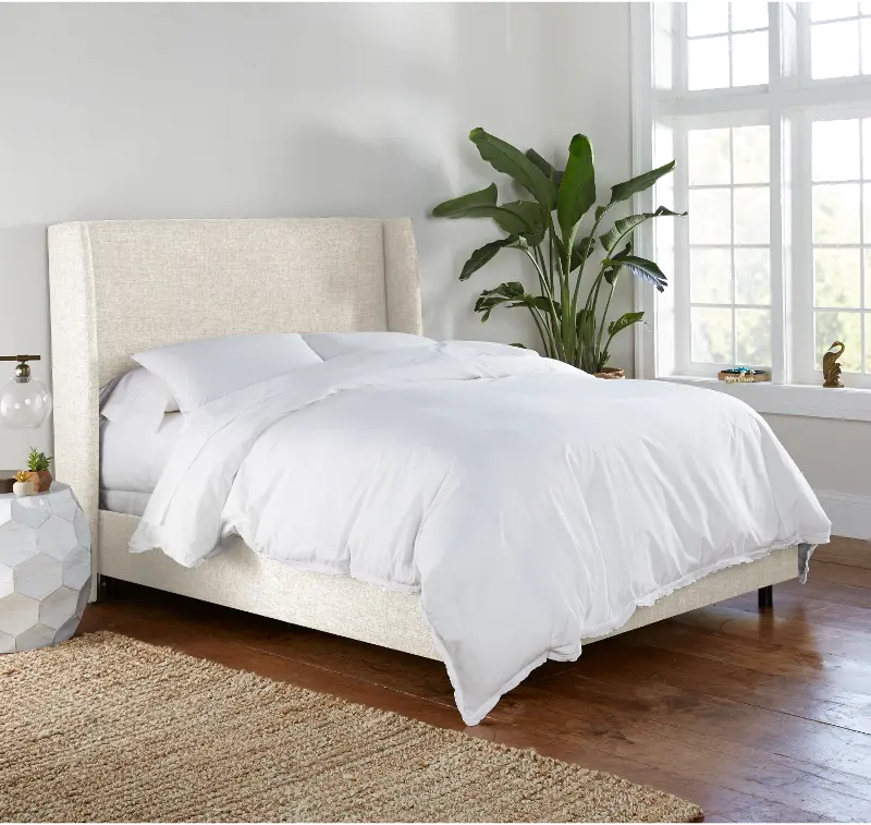 Sasha White Curved Wingback Twin Bed - Skyline Furniture