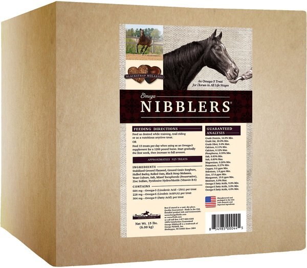 Omega Fields Omega Nibblers Horse Treats， 15-lb box