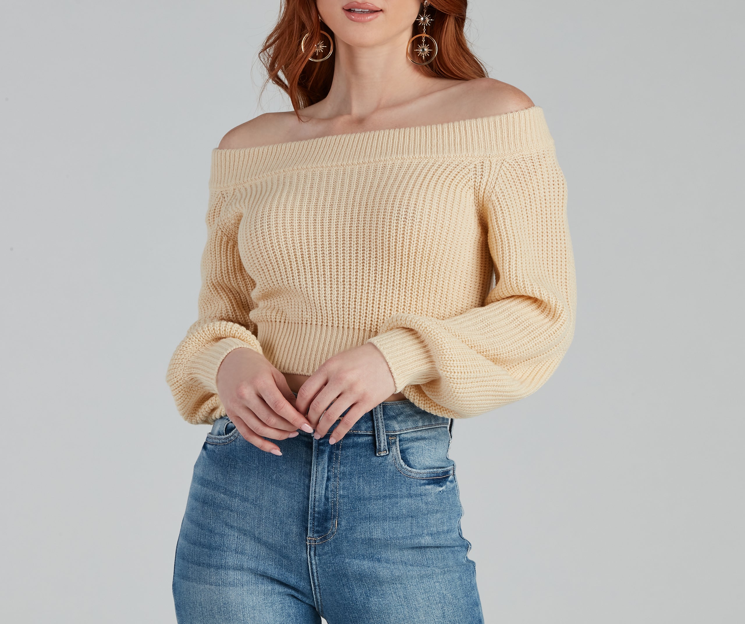 Stay Cute Off-the-Shoulder Sweater