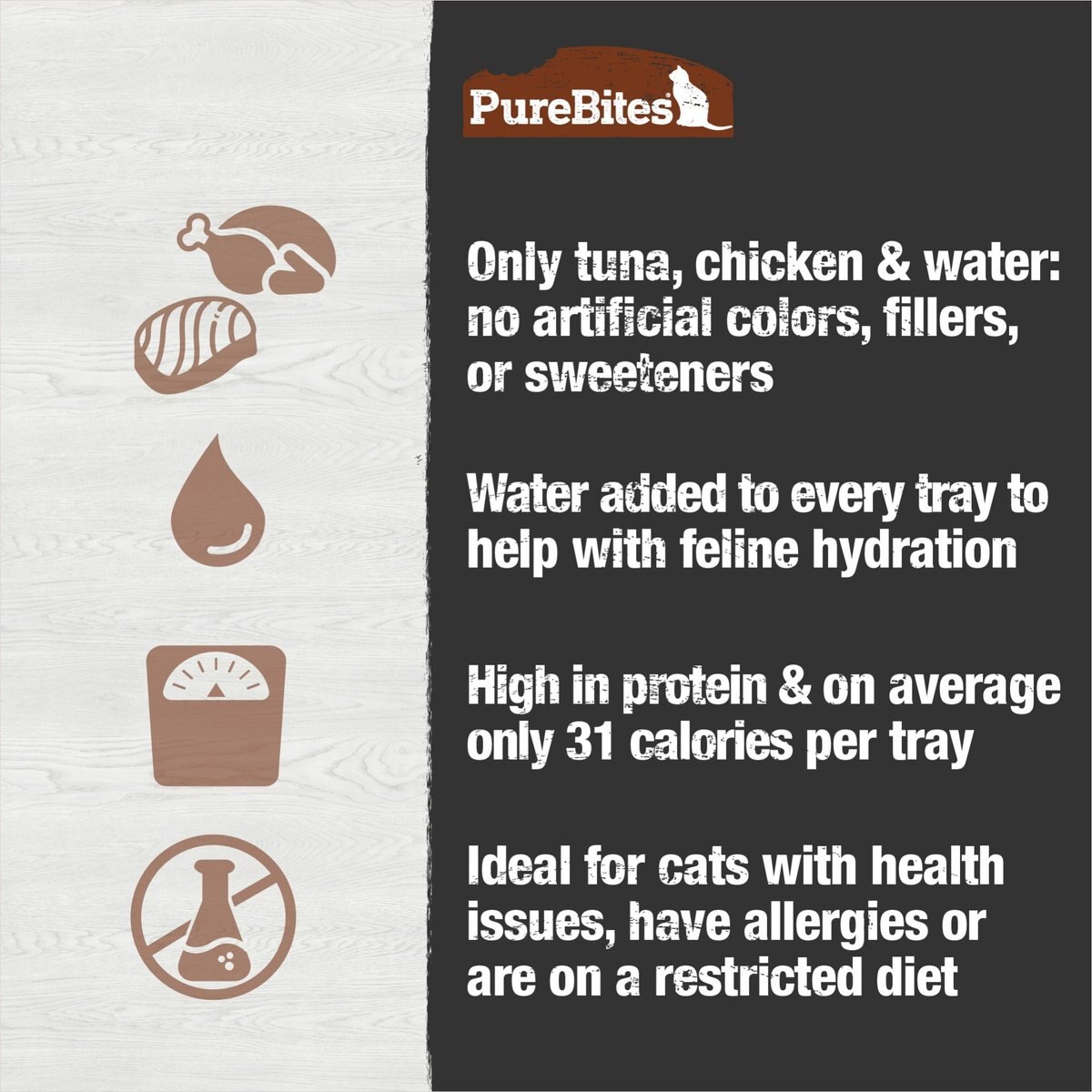 PureBites Mixers 100% Tuna and Chicken in Water Grain-Free Cat Food Trays