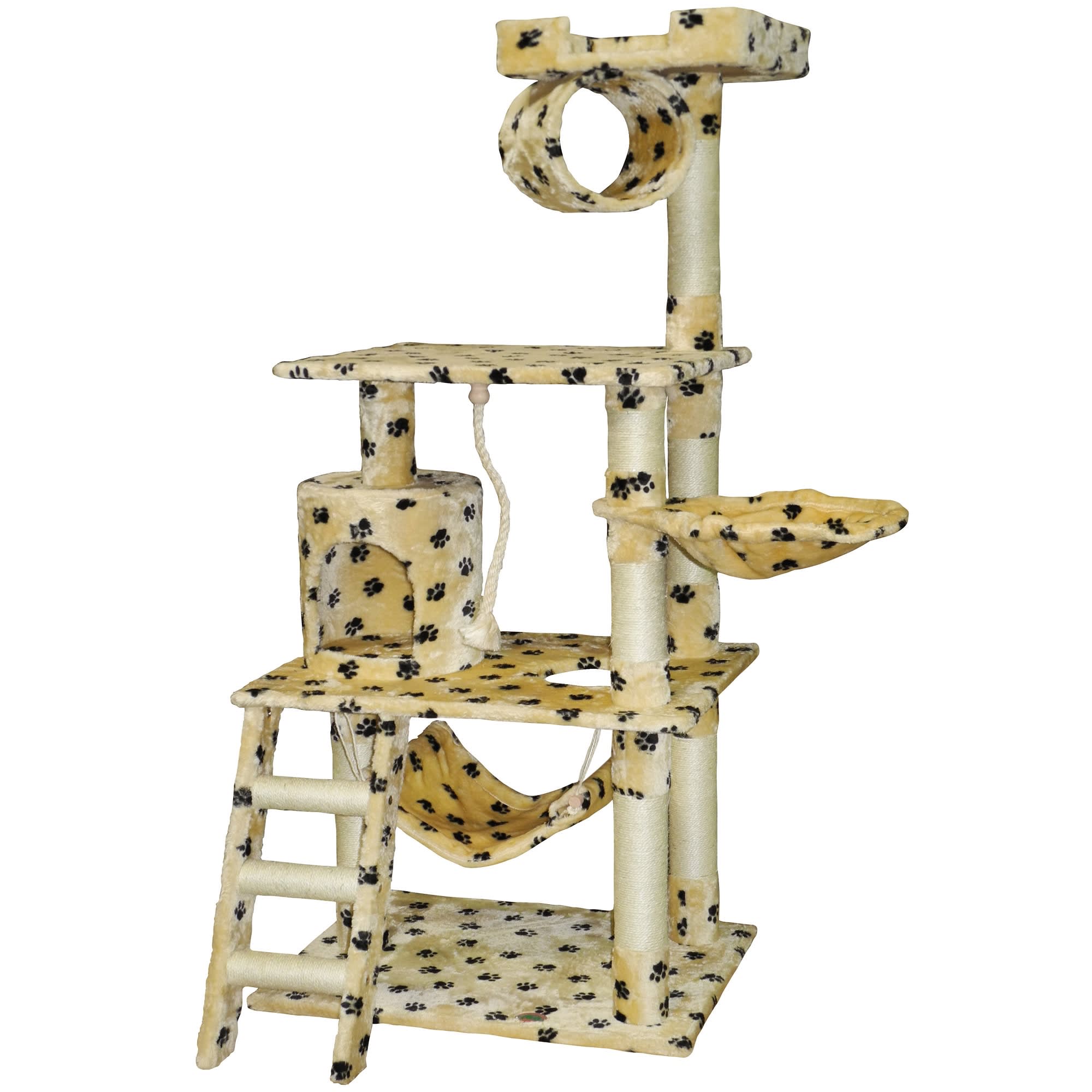 Go Pet Club Classic Cat Tree with Sisal Covered Posts， 62